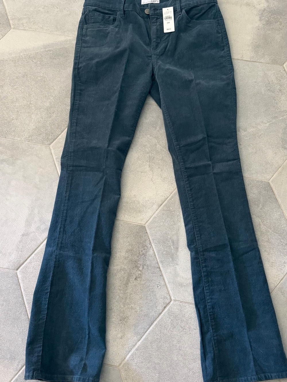 LOFT Dark Blue Corduroy Modern Boot Pants
